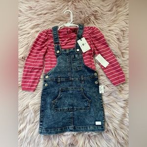 NWT 7 For All Mankind Toddler’s 2 Piece Denim Overall Dress